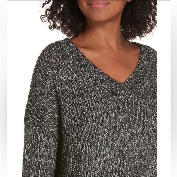 THEORY Parkland Slouchy Cotton & Wool Sweater In Lead Melange Size S - Picture 3 of 10